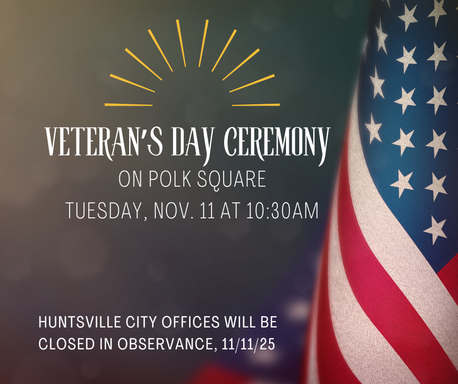 Veteran's Day Ceremony invitation with American Flag