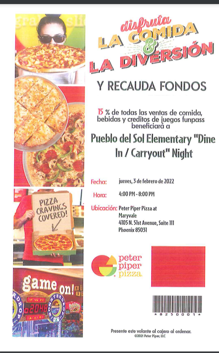 Peter Piper Pizza flyer