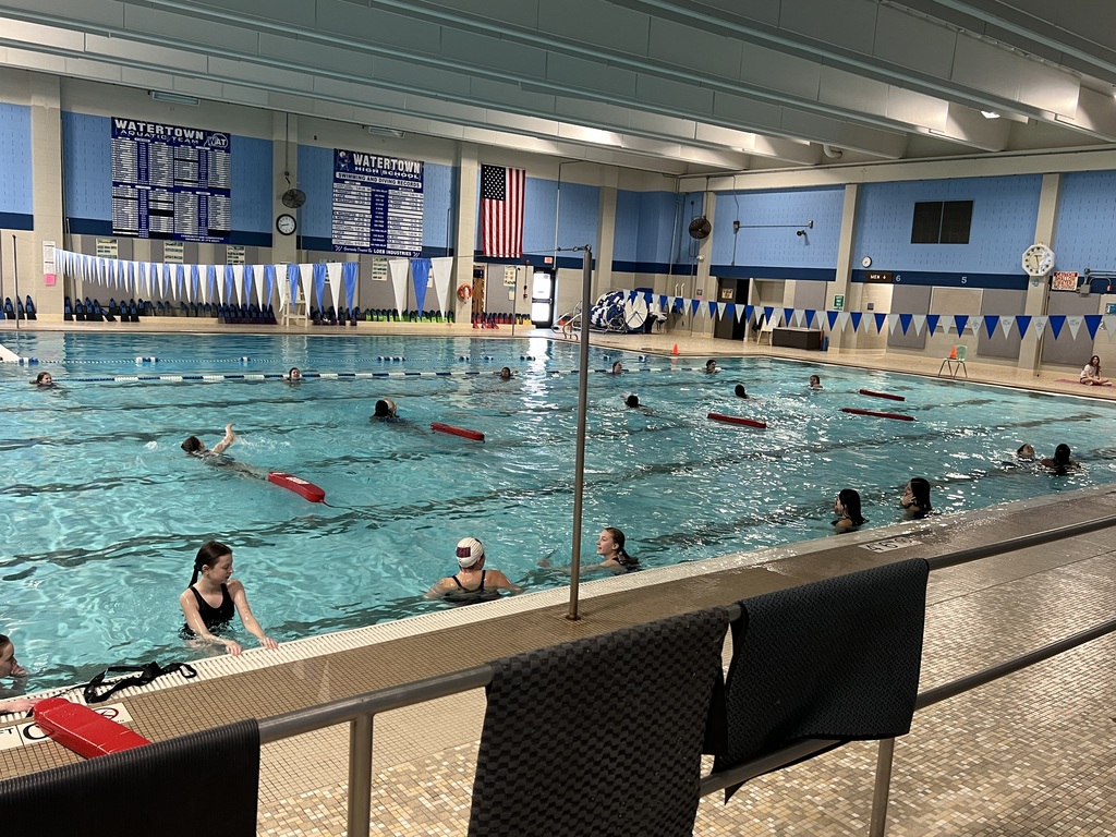 Teenagers swimming in a pool