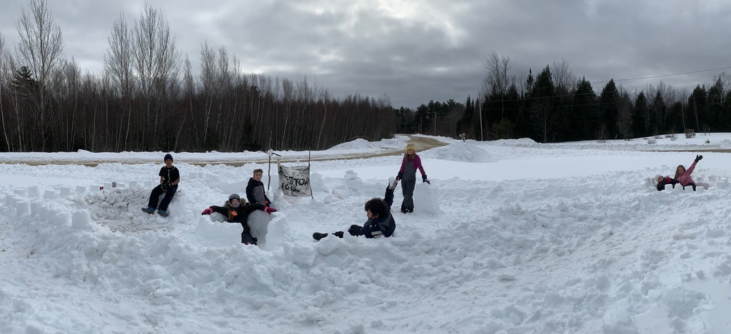 Jamestown Fort replica in the snow