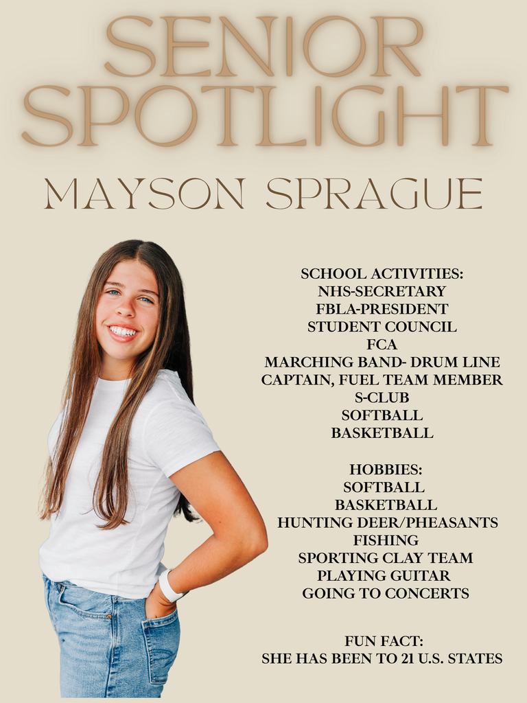 Senior Spotlight - Mayson Sprague