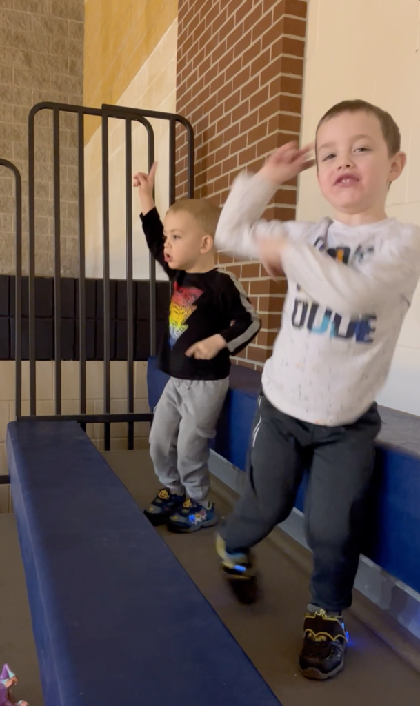 "Here's what happens when Ms. Romano and the SHS Pep Band come to basketball games!  The Harkrader boys are dancing up a storm!"