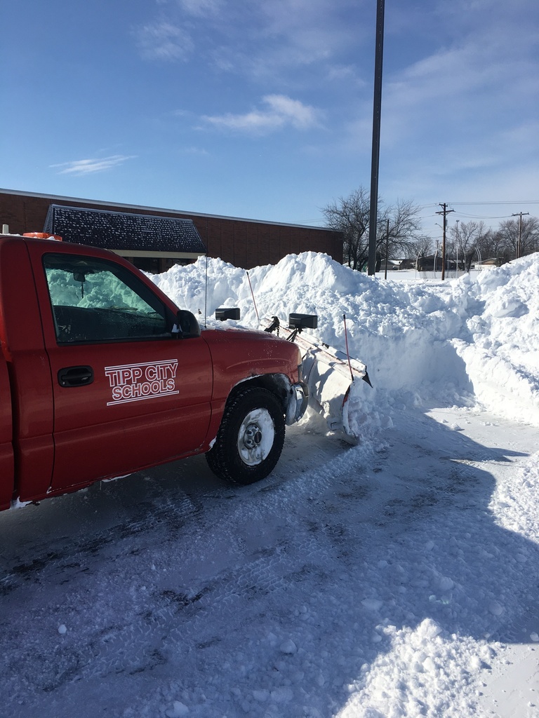 Plow Pushing snow into the field