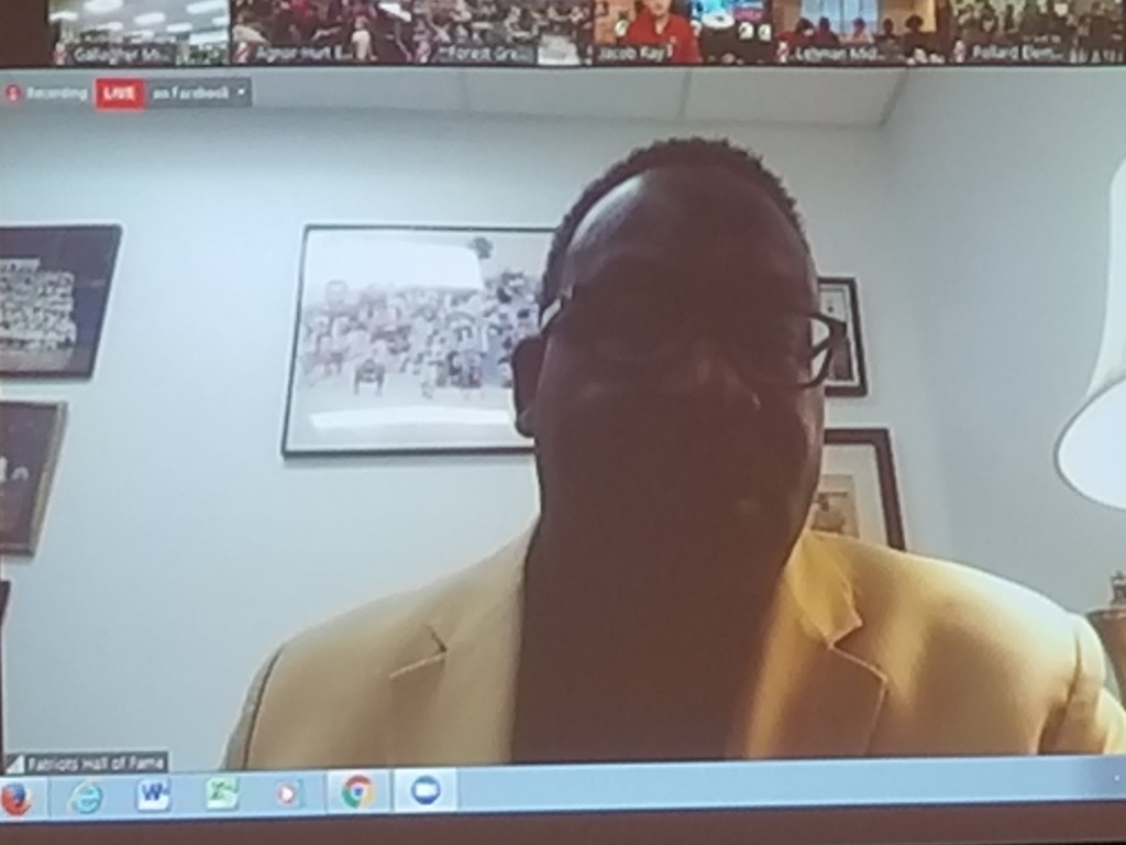 Andre Tippett from the New England Patriots during a live webinar.