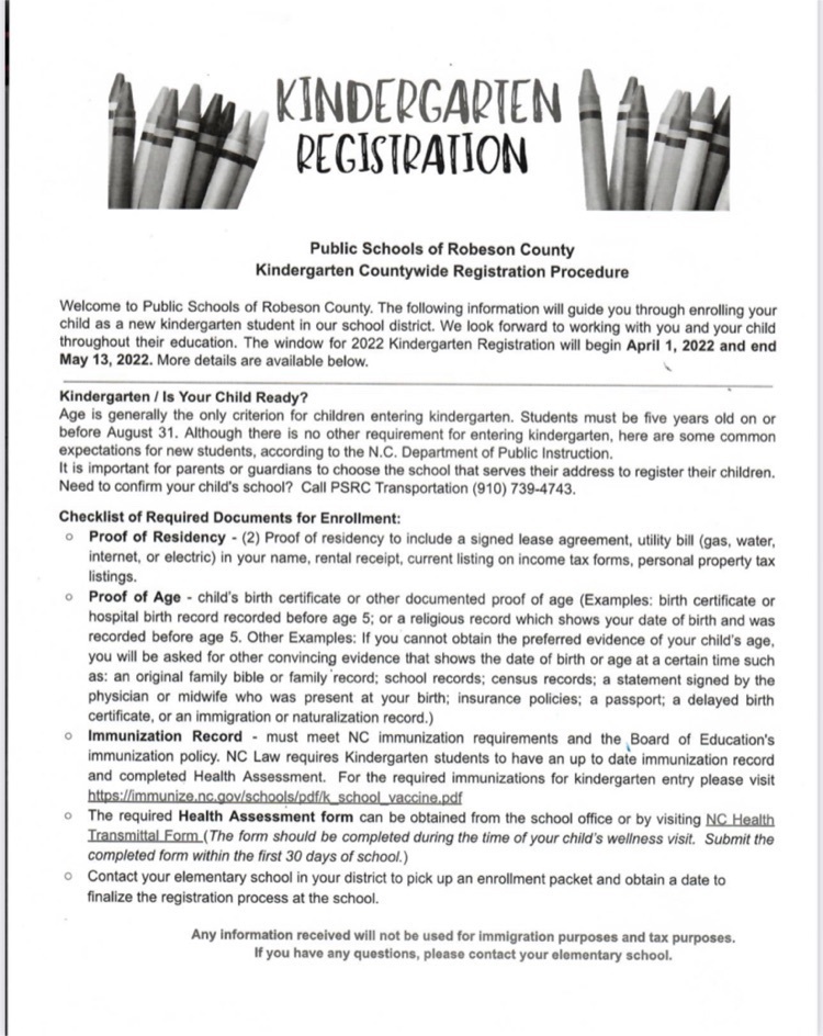 Kindergarten Registration
