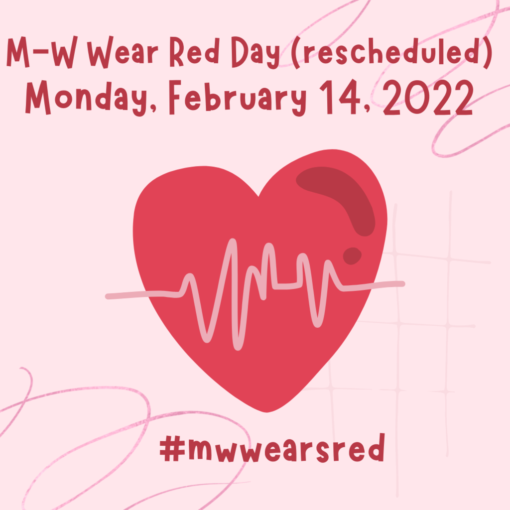 graphic of wear red day February 14