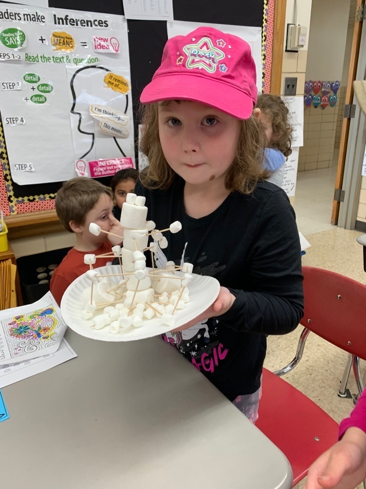 student with snowman 