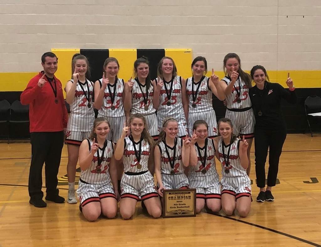 TMS 8th grade girls basketball team MVL champs