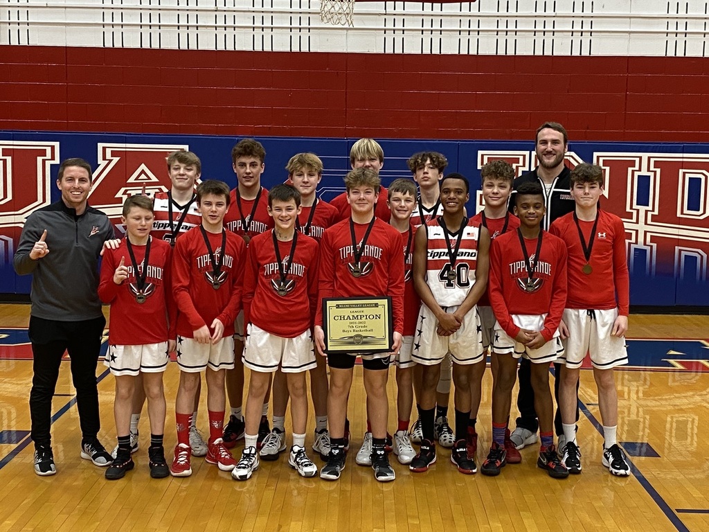 TMS 7th grade boys basketball team MVL champs