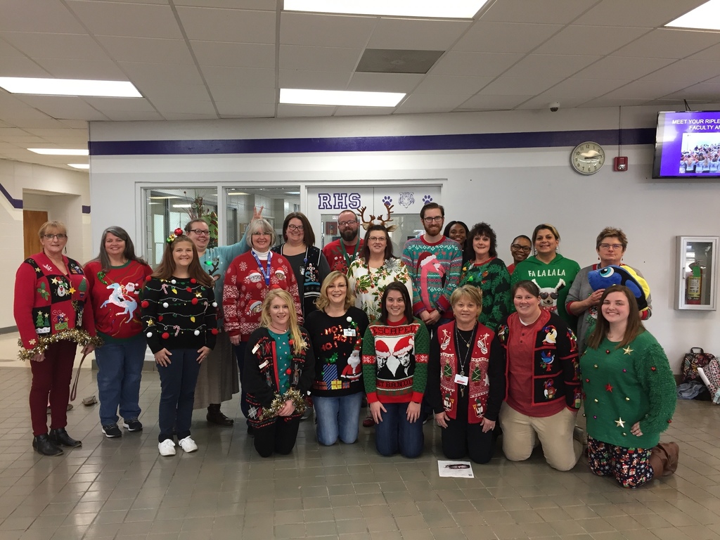 RHS Teachers and Staff participated in the annual Ugly Christmas Sweater contest this week. 