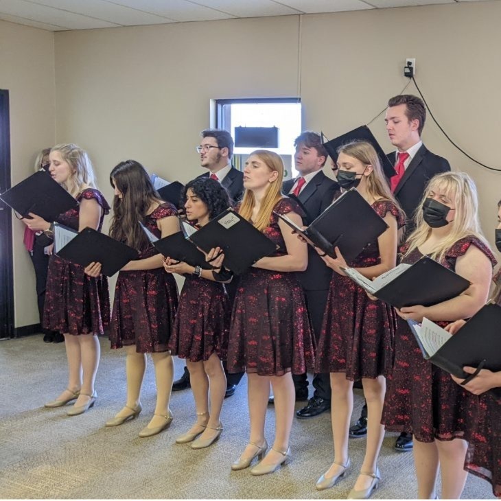 students singing