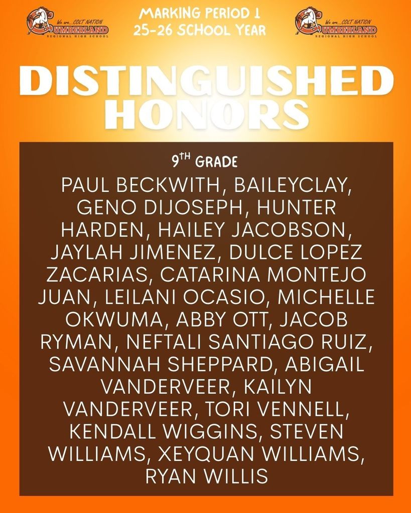 Distinguished Honors 9th Grade