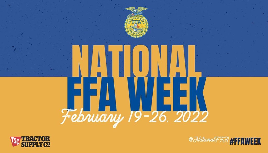 blue and gold background with words