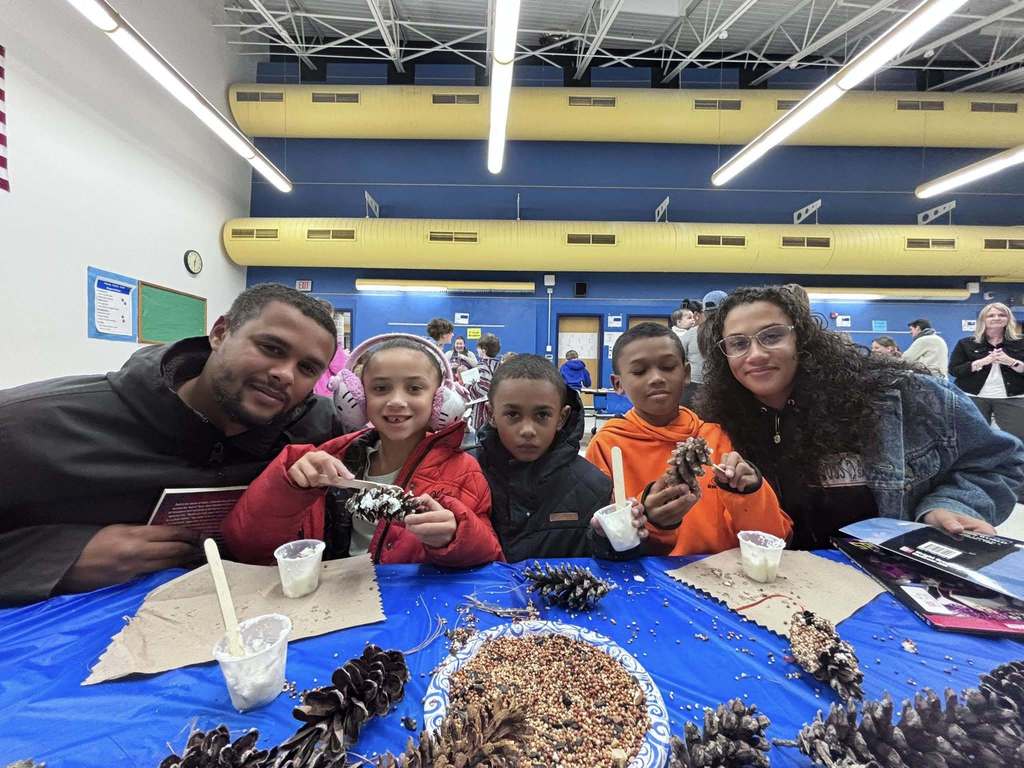 Students and parents participating at theThanksgiving activity
