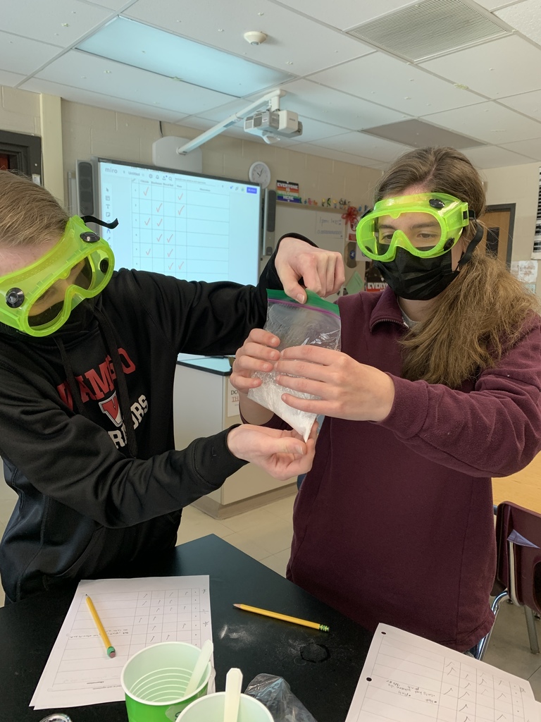 Wamogo chemistry students exploring evidence for chemical change