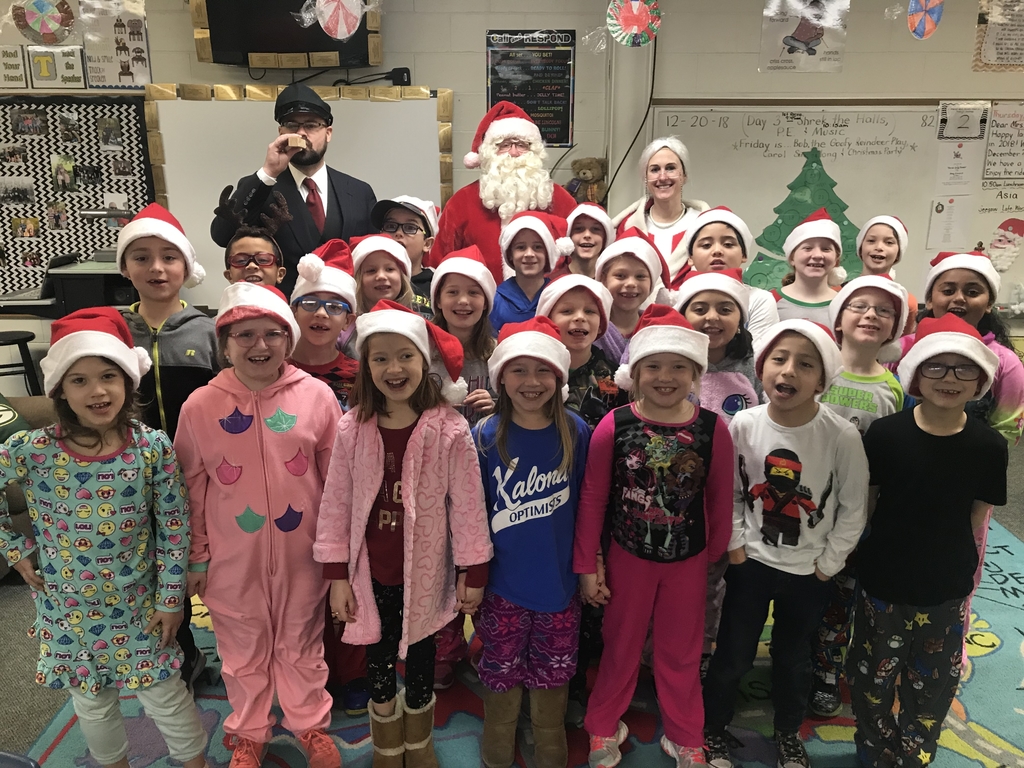 Best. Day. Ever. Santa, Mrs. Claus & the Polar Express Conductor visited MP East Elementary! Thank you Mid-Prairie Student Boosters for the hot chocolate and chocolate chip cookies. ❤️🎄🎅🏻#mphawks