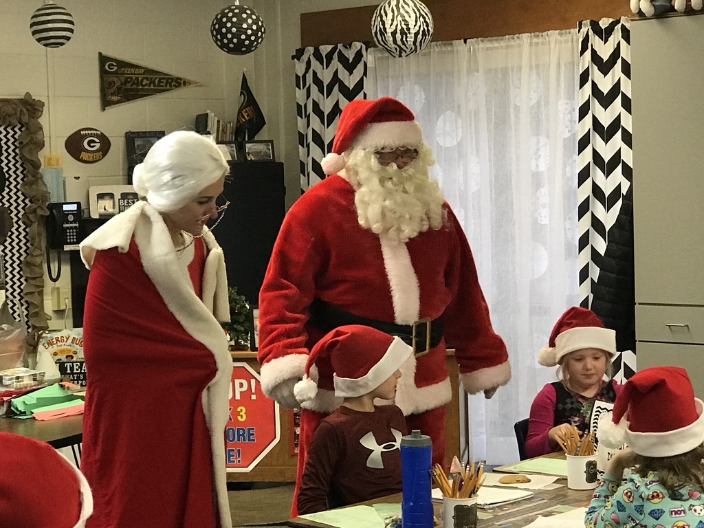 Best. Day. Ever. Santa, Mrs. Claus & the Polar Express Conductor visited MP East Elementary! Thank you Mid-Prairie Student Boosters for the hot chocolate and chocolate chip cookies. ❤️🎄🎅🏻#mphawks