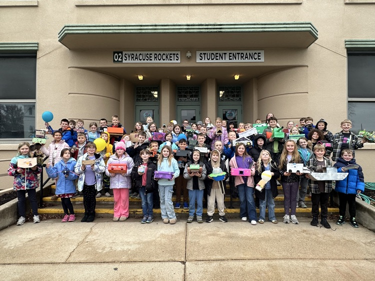 kids in front of school