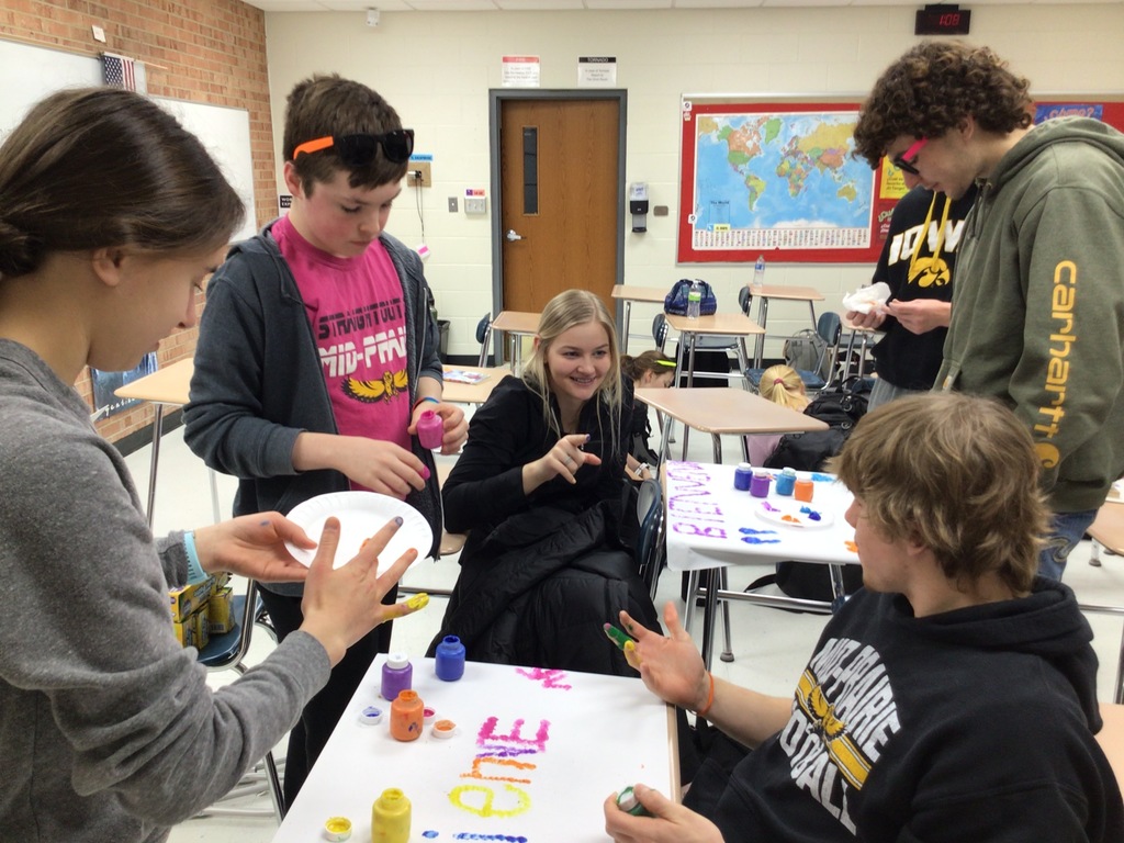 Students painting