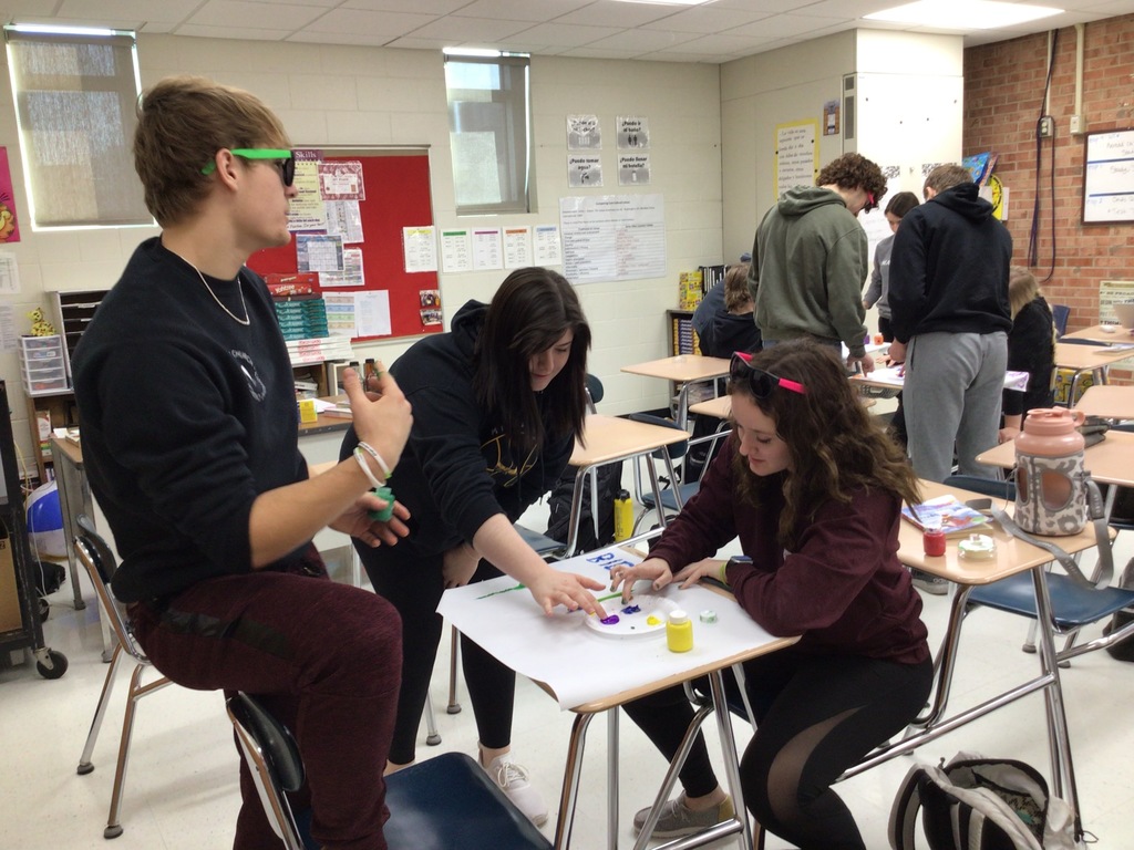 Students painting