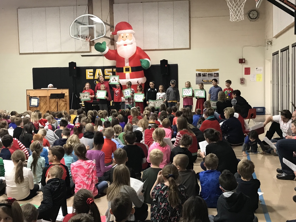 Getting in the holiday spirit @ MP East Elementary Christmas Carol Sing-a-Long! ❤️🎄🎅🏻#mphawks