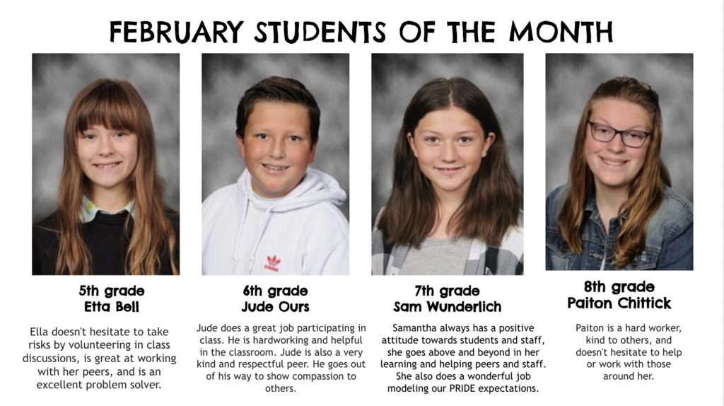Etta Bell, Jude Ours, Sam Wunderlich and Paiton Chittick