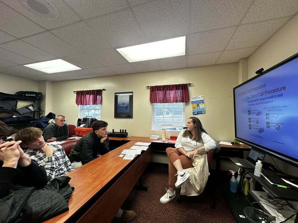 Carver EMS High School Interns learning about communications local and statewide.