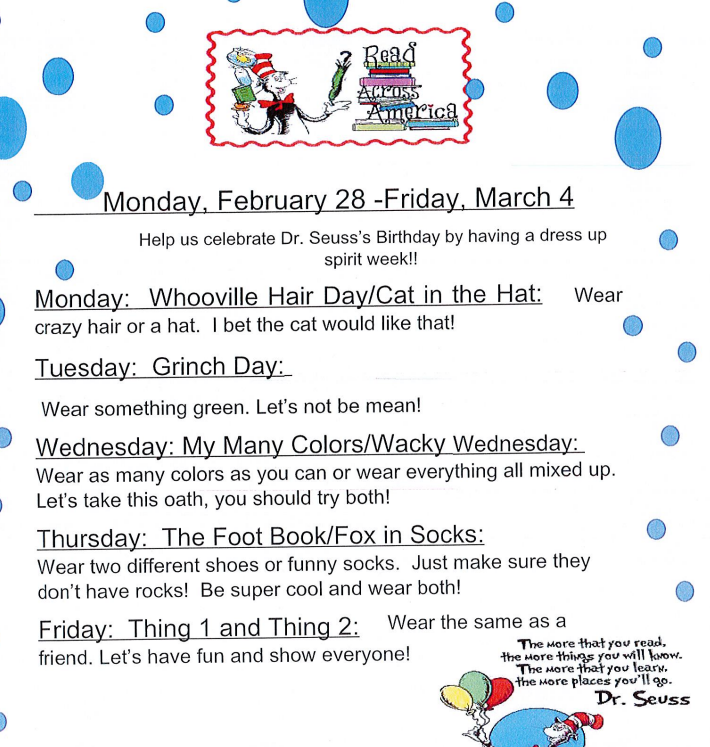 Dr. Seus Week at PES