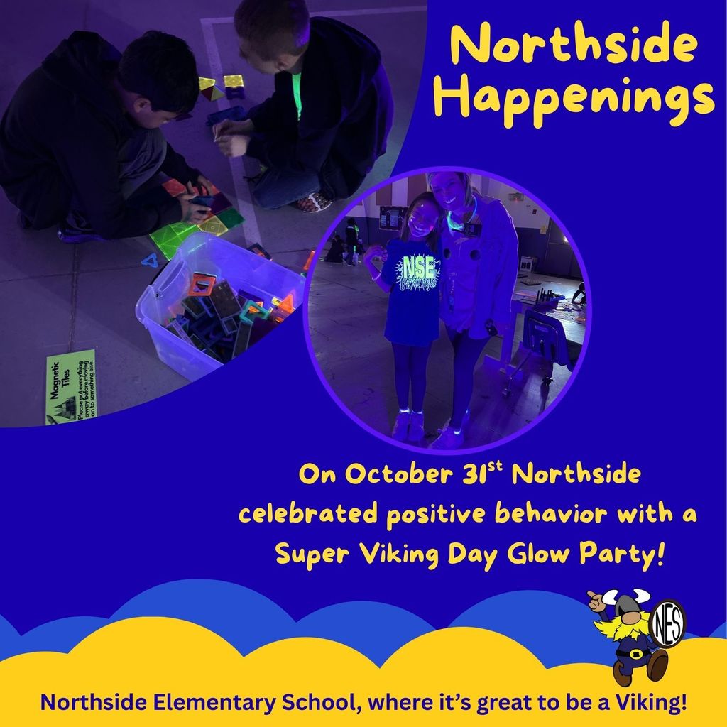 Two pictures of students participating in Glow Party activities 