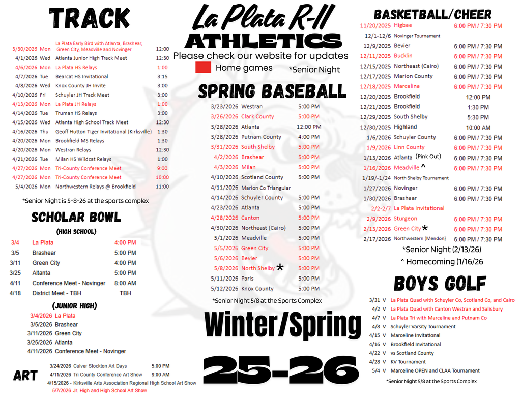 Check out our Winter/Sprint Activities Schedule!