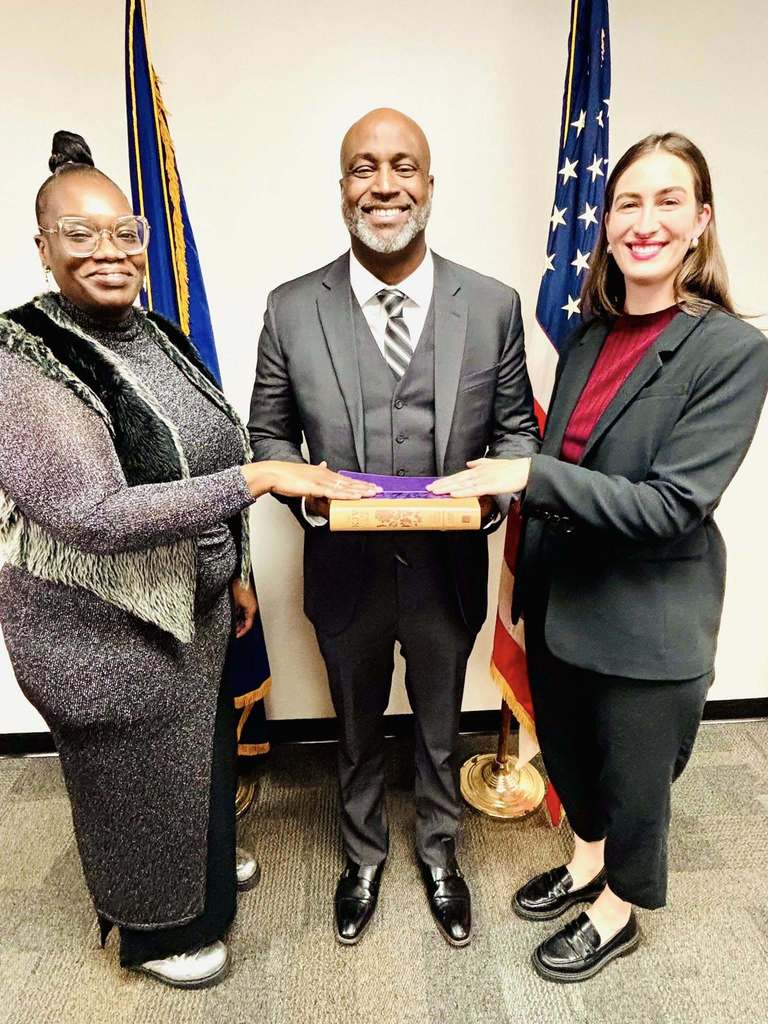 Superintendent Henry, Board President Copeland, and Board Vice President Anderson