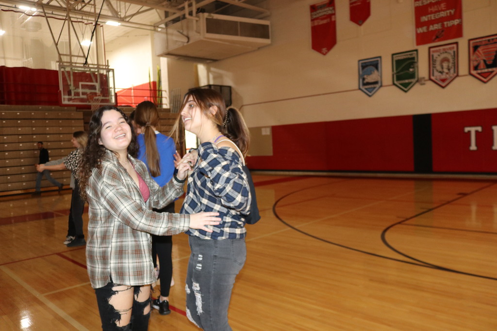 TMS students learning to dance.