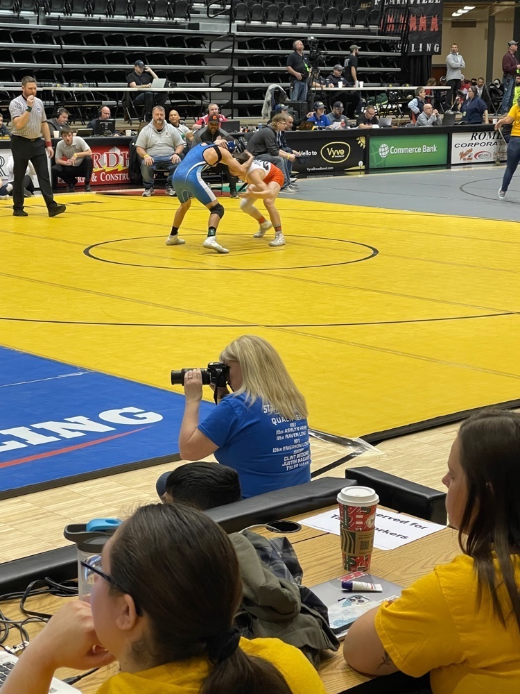 Dillen Hook on the mat at State wrestling