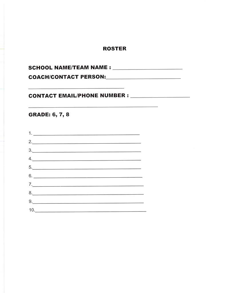Volleyball Roster Document to obtain this document email tchrisman@florencecountywi.gov