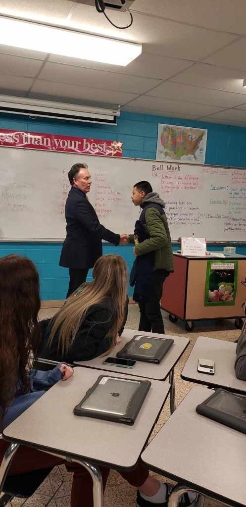 John Jenkinson presenting the Jacket