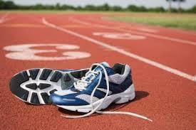 Running Shoes on a track 