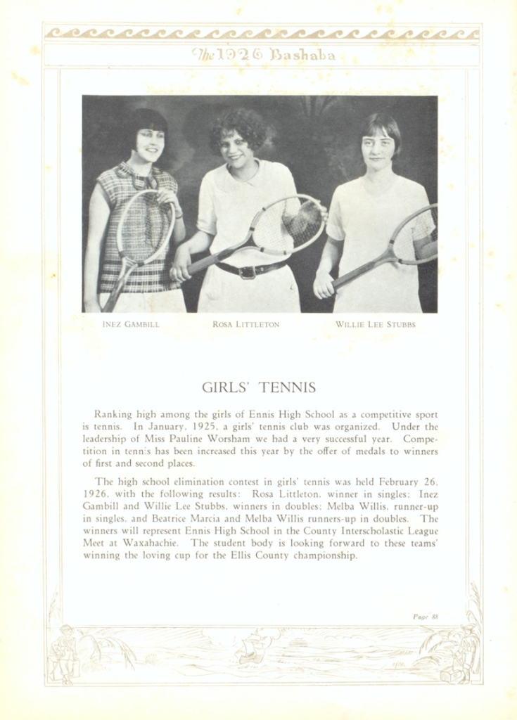 girls tennis 1925