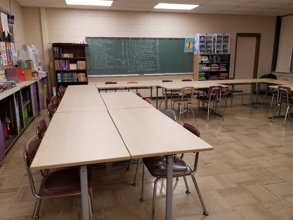 Desks in one science classroom