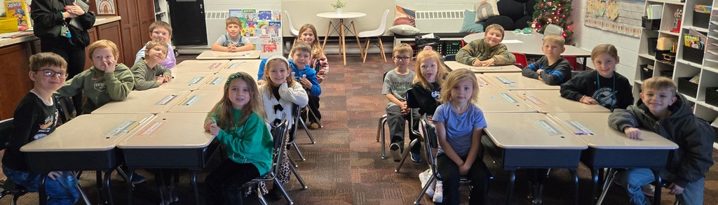 1st grade students at their desks