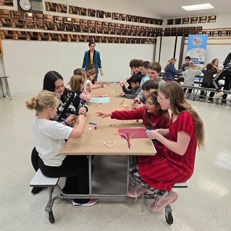 The junior high helping the 2nd and 3rd