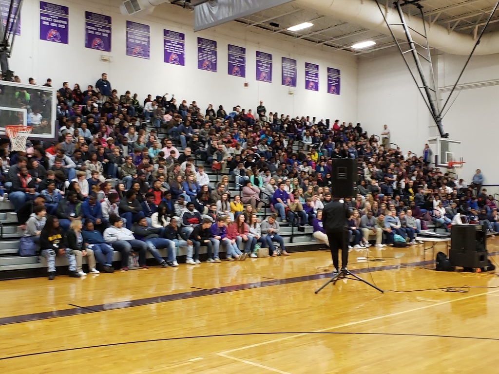 Mychal Hunt talking to RHS students about being a better you.