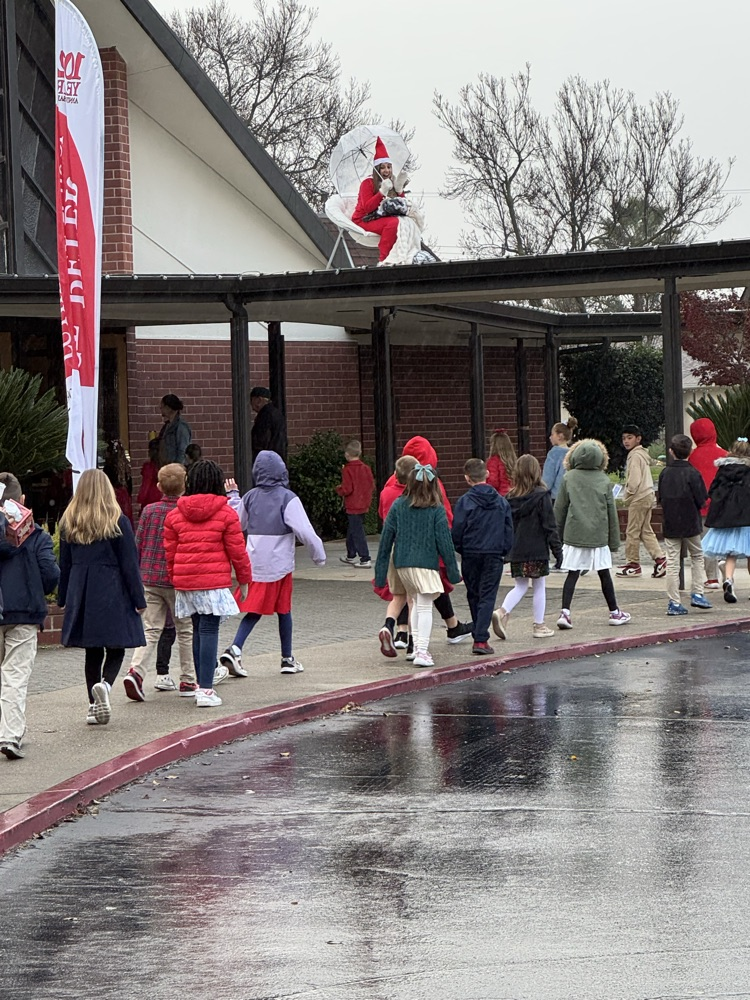 Students walking to chapel.