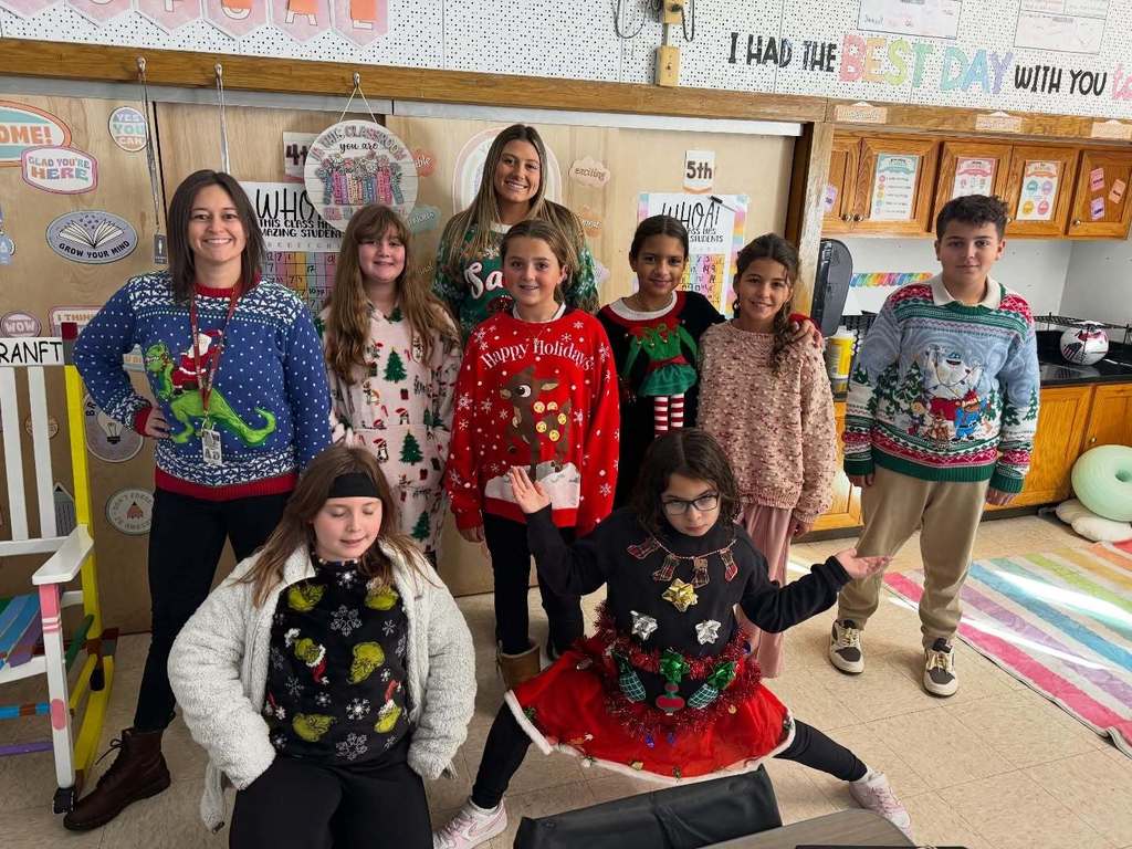 Students and teacher dressed up for spirit week!