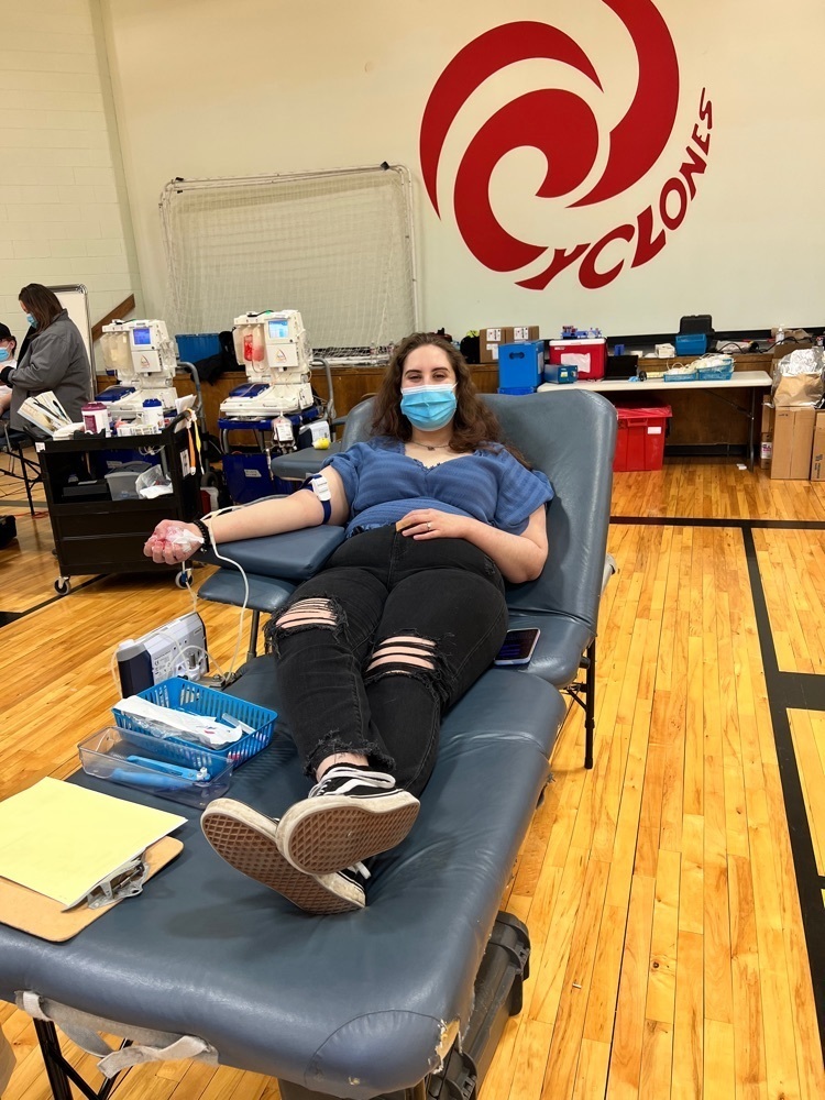 student giving blood 