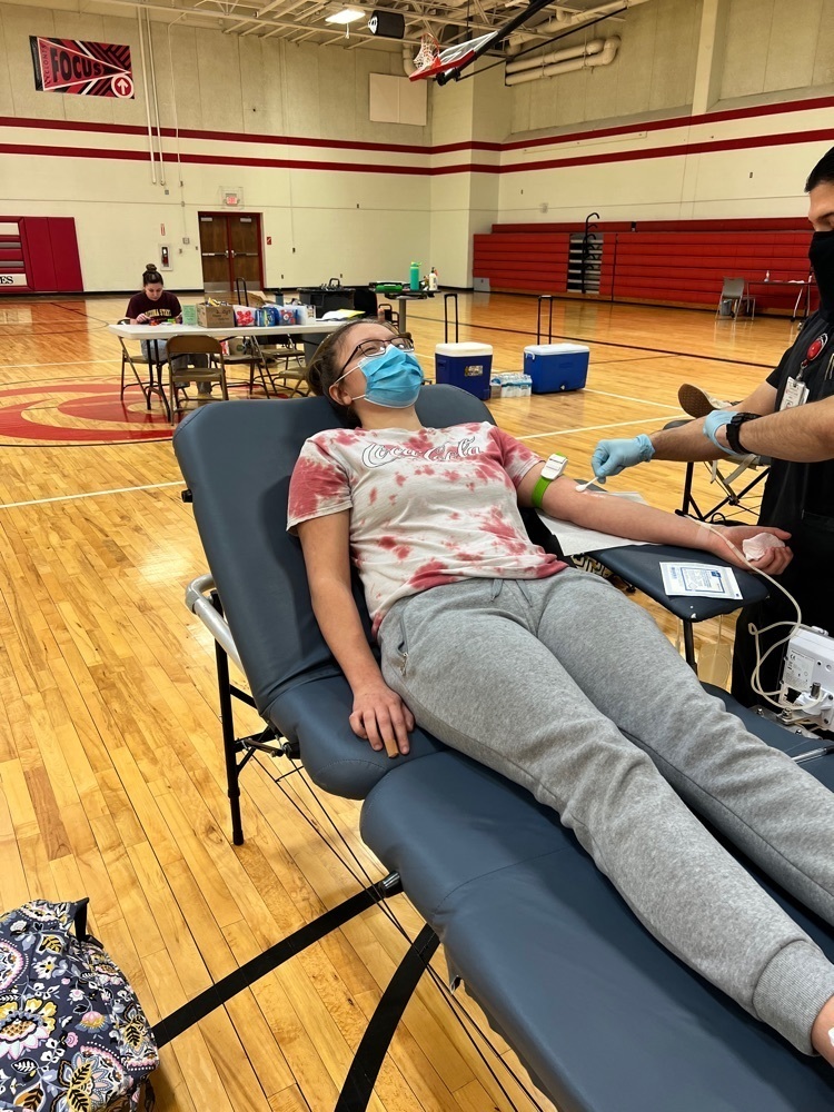 student giving blood 