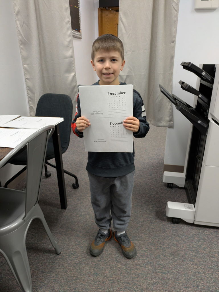 Student with the copies they made