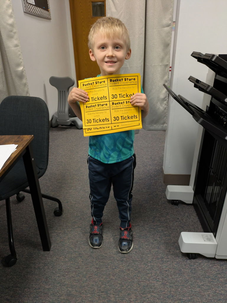 Student with the copies they made