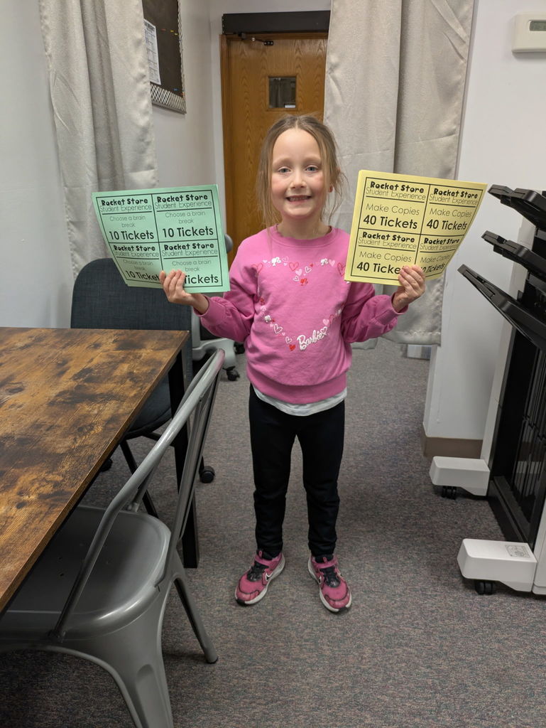 Student with the copies they made