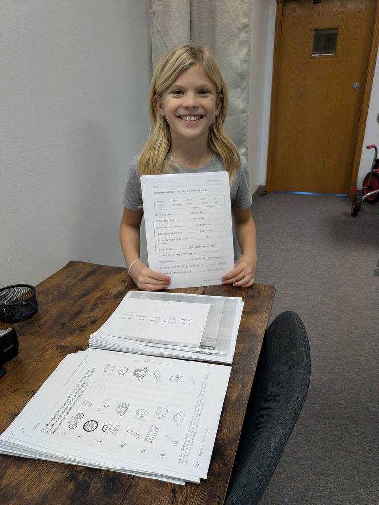 Student with the copies they made