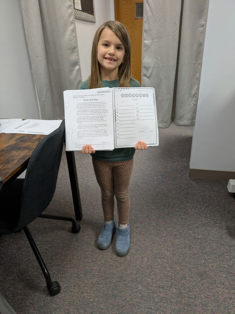 Student with the copies they made